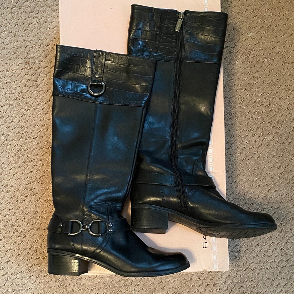 Bandolino Bocale Black Leather Heeled Boots